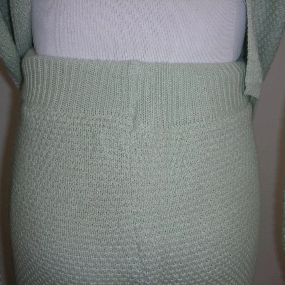 Sincerely Jules Mint Green Knit Lounge Set Matching Waffle Knit Cottagecore XS M